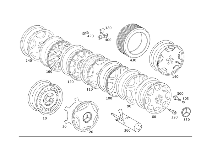 2104000425 - Wheels: Hub Cap for Mercedes-Benz Image image