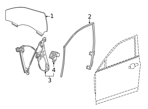 Glass - Front Door for 2015 Cadillac ATS #0