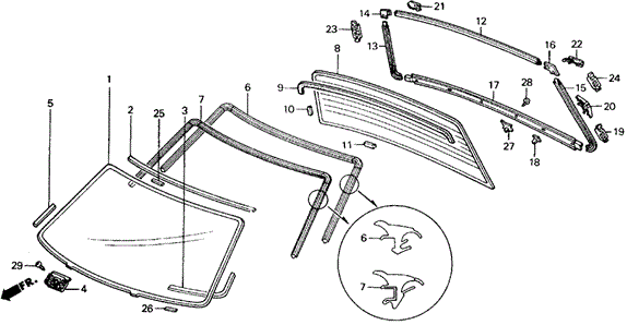 Windshield for 1991 Honda Civic #0