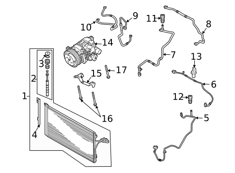 Condenser, Compressor & Lines for 2010 Porsche Cayenne #0