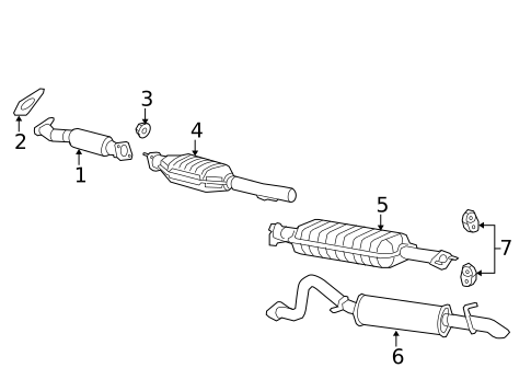 Exhaust Components for 2008 Ford Escape #1