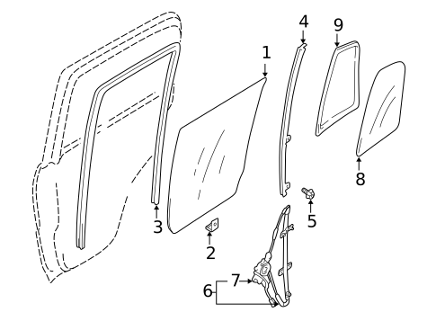 Glass - Rear Door for 2004 Suzuki XL-7 #0