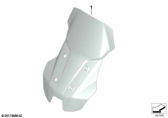 77338566810 - Ergonomics &amp; Comfort: Windshield, High - 578Mm for BMW-Motorrad Image