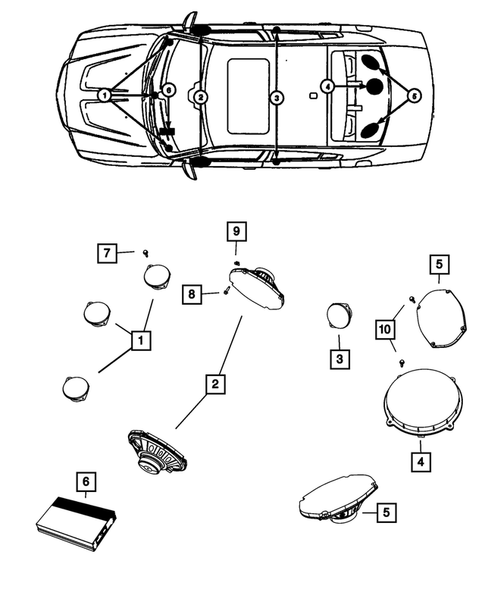 Radio, Antenna, Speakers, DVD, and Video systems for 2012 Dodge Charger #1