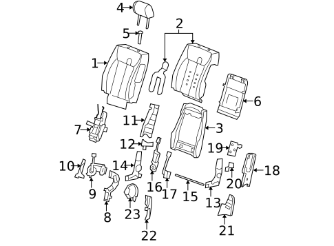 Front Seat Components for 2006 Cadillac DTS #1