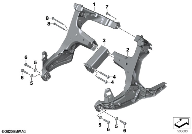 46638529329 - Frame and Mounting Parts: Front Panel Carrier, Left -  for BMW-Motorrad Image