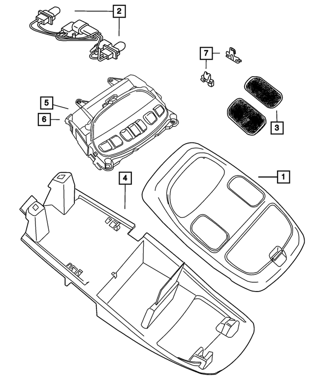 1UY31BD1AA - Interior Trim: Overhead Console Housing for Mopar Image