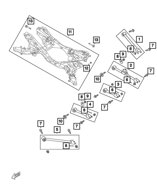 68313927AA - Rear Suspension: Suspension Guide Rod, Right for Mopar Image