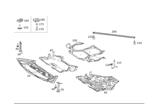 Engine Compartment Lining, Gasoline Vehicles for 2008 Mercedes-Benz C350 #0