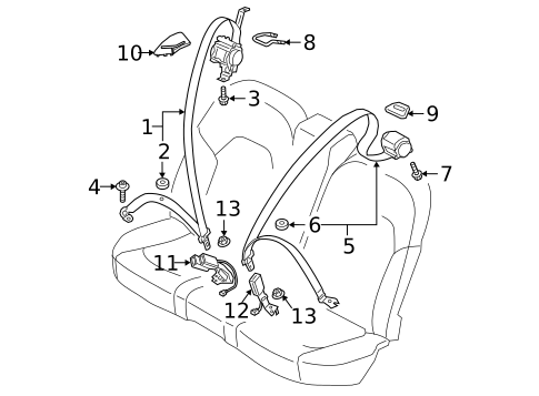 Rear Seat Belts for 2024 Audi A8 Quattro #0