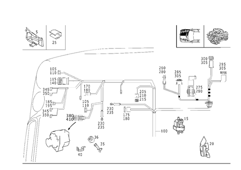 Engine Cable Harness, Body Mounted for 1998 Mercedes-Benz E430 #1