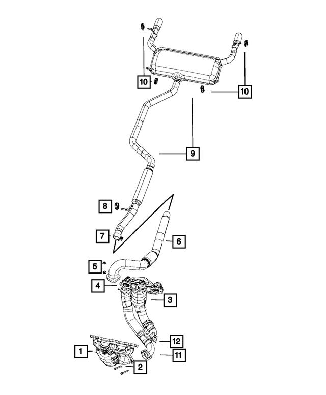 5171140AC - Exhaust: Exhaust And Catalytic Converter Manifold, Right Rear for Mopar Image