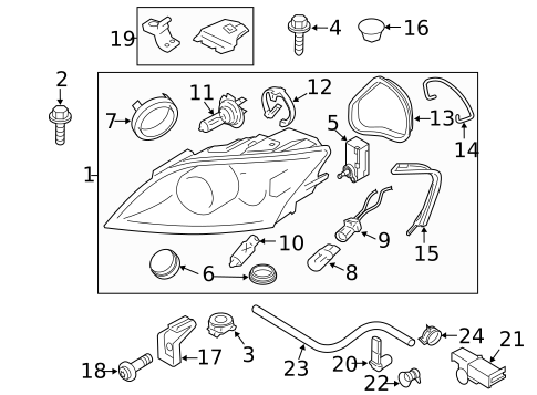 Headlamp Components for 2012 Audi TT RS Quattro #0
