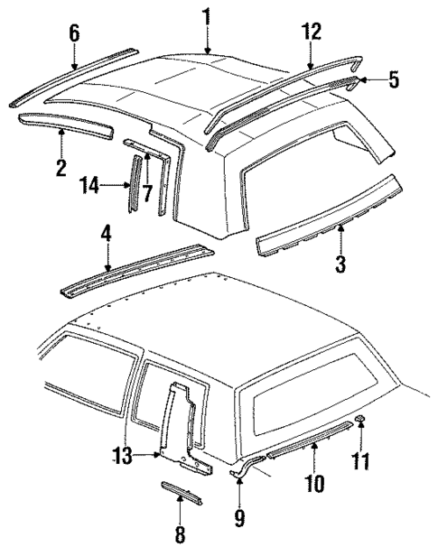 Exterior Trim - Roof for 1993 Cadillac 60 Special #1