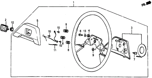 Steering Wheel (3) for 1987 Honda Civic #0