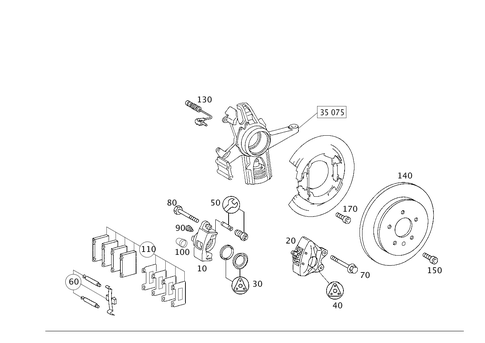Rear Wheel Brake for 1998 Mercedes-Benz ML 320 #0