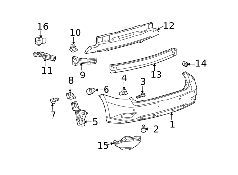 Bumper & Components - Rear for 2015 Lexus RX350 #0