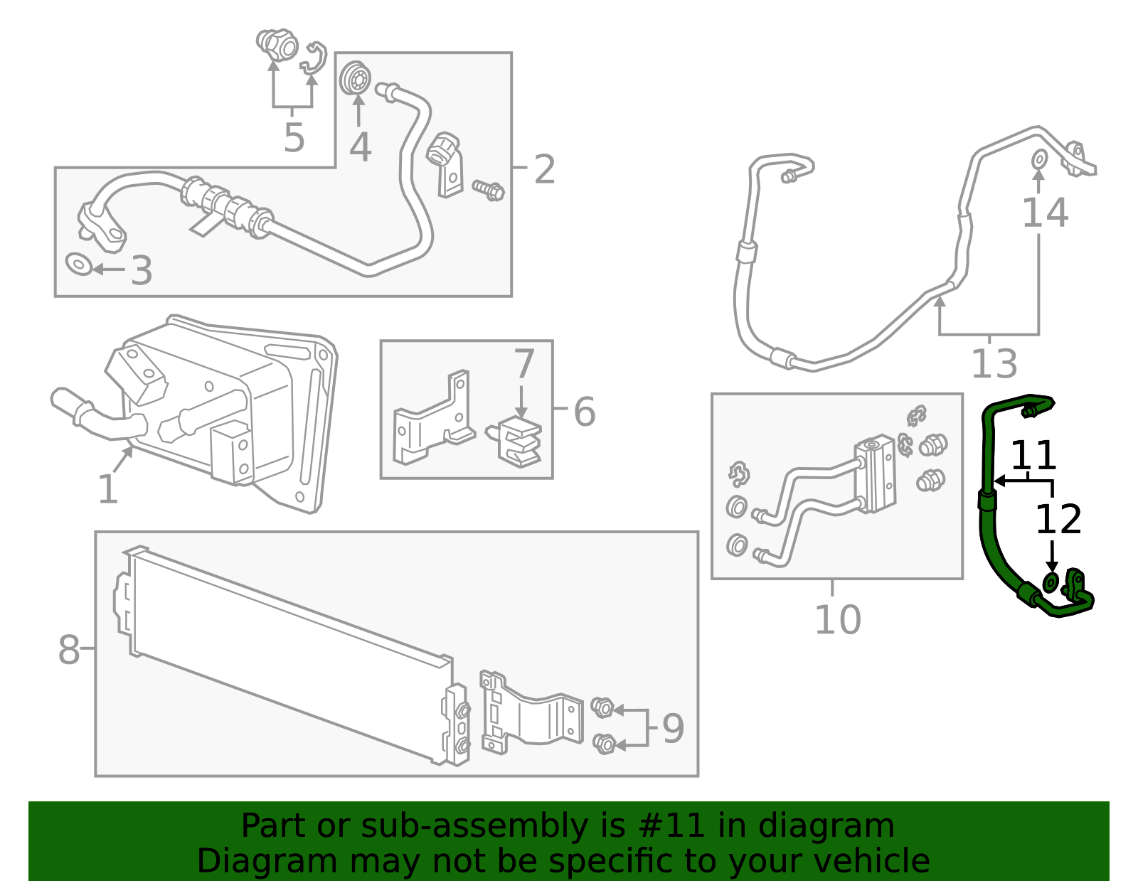 85156556 - 2019-2024 Cadillac XT4 - Transmission Fluid Cooler Inlet ...