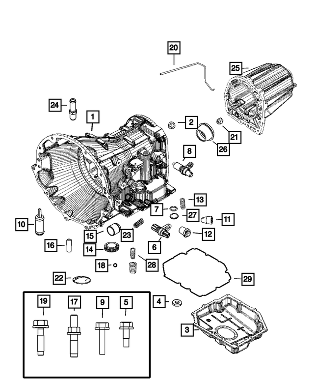 68003761AA - Automatic Transaxle 4 Speed: Transmission Case for Mopar Image image