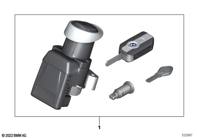 51258102179 - Body Equipment: Kit Single-Key Locking Syst.Keyless Ride - Ece/all for BMW-Motorrad Image