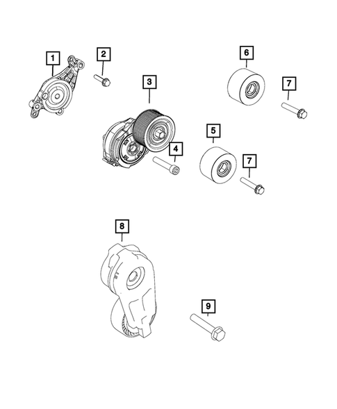 Pulleys and Related Parts for 2015 Dodge Challenger #1