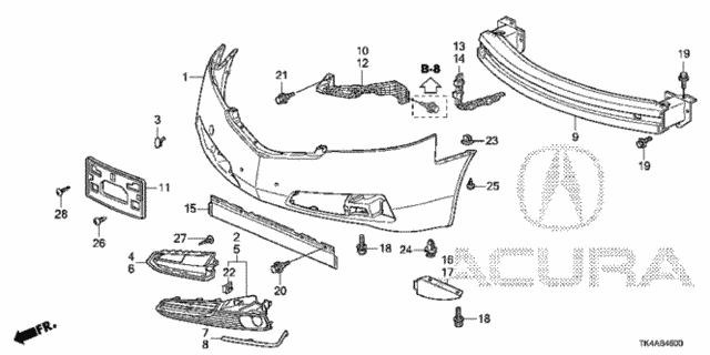 Front Bumper for 2014 Acura TL #0