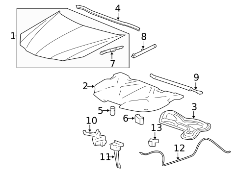 Hood & Components for 2004 Pontiac Grand Prix #0
