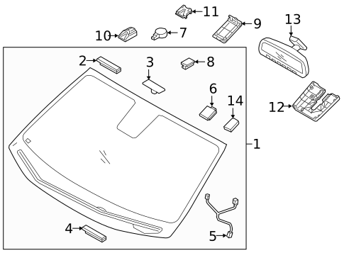 Glass - Windshield for 2018 Genesis G80 #0