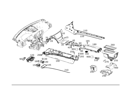 Housing with Tray, Armrest, and Ashtray for 2016 Mercedes-Benz SL 400 #0