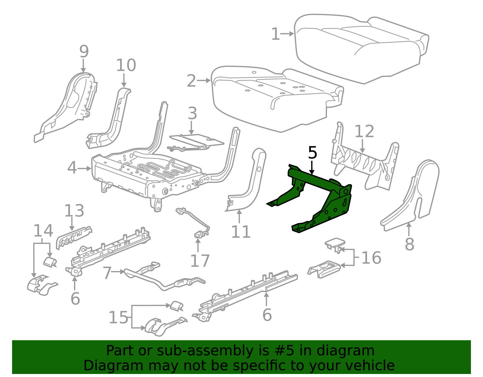13511538 - High-Quality Rear Seat Frame for AutoNation Parts