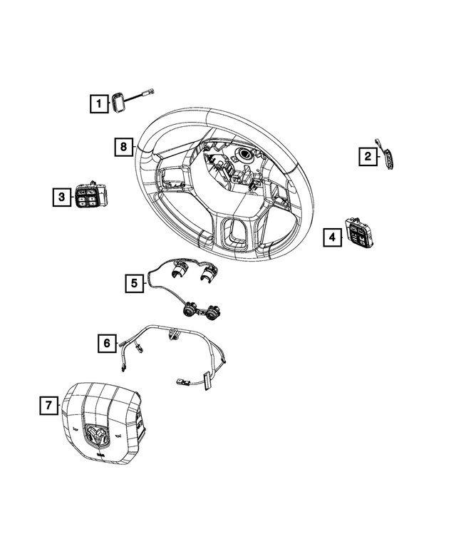 56054450AA - Electrical: Steering Wheel Switch for Mopar Image
