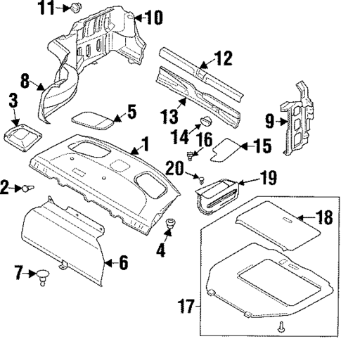 Interior Trim - Rear Body for 1998 Mitsubishi Diamante #0