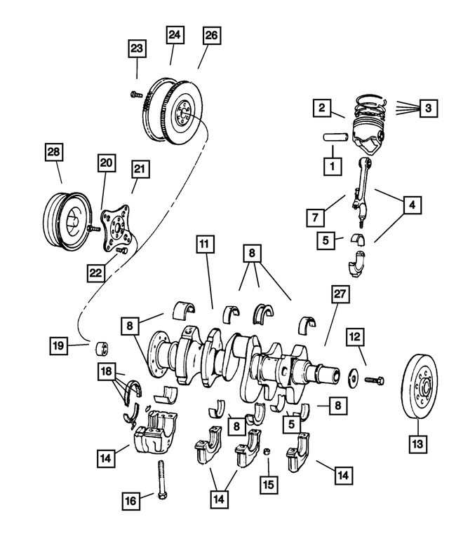 68067503AA - Engine 3.9L Six Cylinder: Piston Pin And Rod for Mopar Image