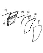 5074521AA - Doors and Related Parts: Rear Door Mounted Weatherstrip, Left for Mopar Image