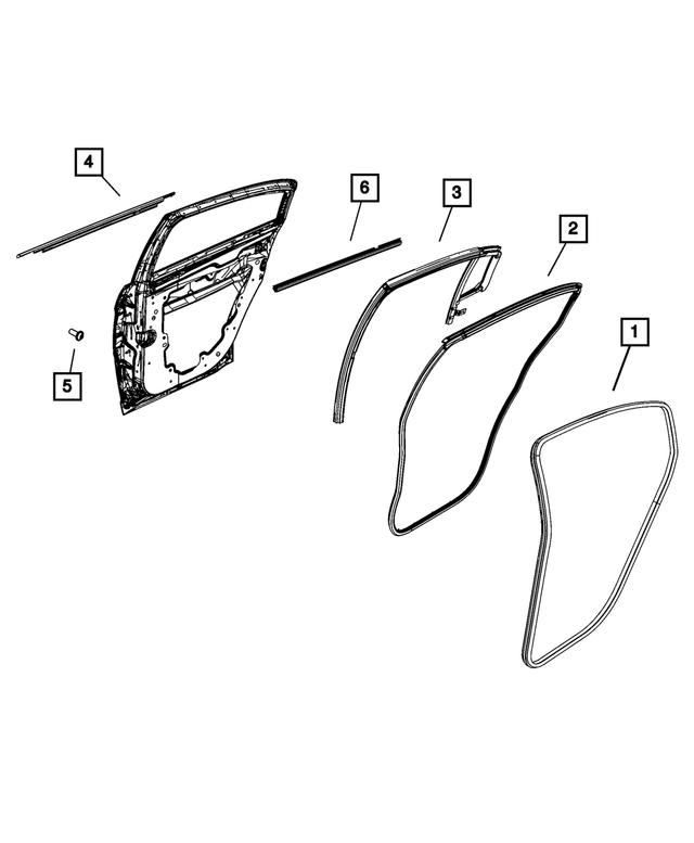 « 5074521AA – Doors and Related Parts : Porte Arrière Montée Joint D'etancheite, Côté Gauche pour Mopar Image »