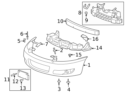 Bumper & Components - Front for 2016 Chevrolet Impala Limited #0