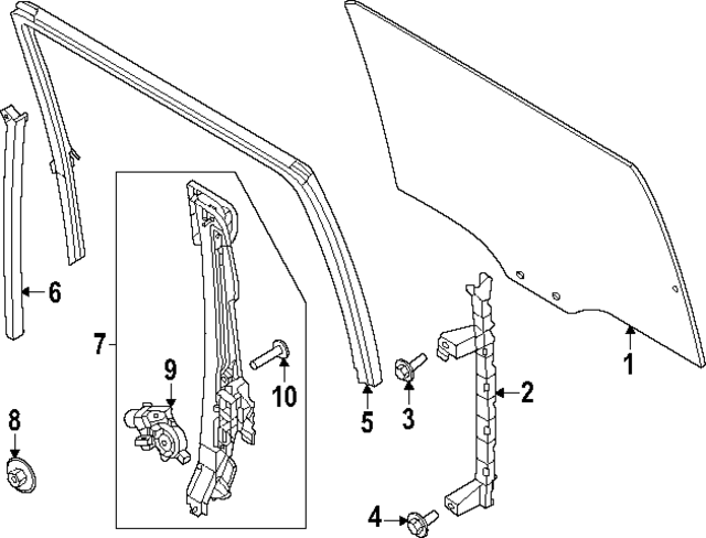 ML3Z00817A - Body: Window Motor Screw for Ford: F-250 Super Duty, F-350 Super Duty, F-450 Super Duty Image