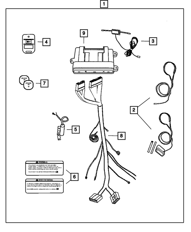 82208863AD - Mopar Accessories - Component Parts: Remote Start Install Kit for Mopar Image