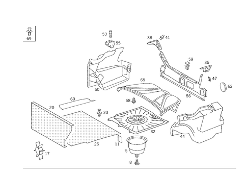 Luggage Compartment Covering for 1993 Mercedes-Benz 400E #0
