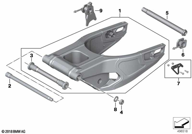 33177718534 - Rear Axle, Rear-Wheel Drive, Suspension: Nut - M18X1.5 for BMW-Motorrad Image