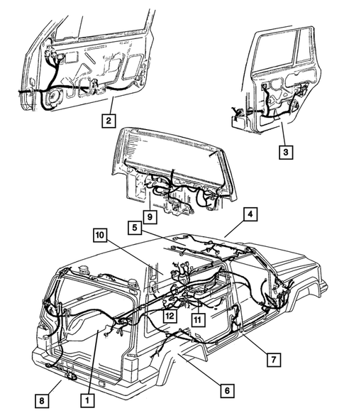 Wiring-Body & Accessories for 2001 Jeep Cherokee #0