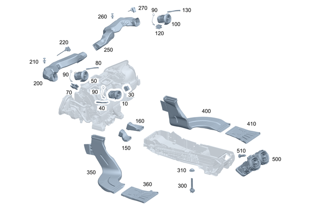 206830390164 - Heating and Ventilation: Air Vent for Mercedes-Benz Image image