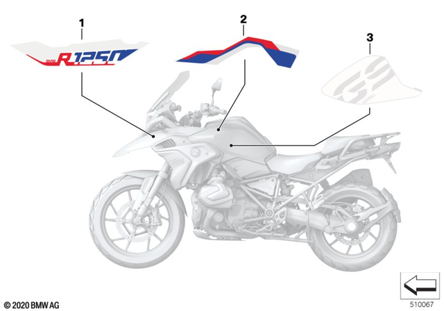 51149457651 - Body Equipment: Logotype, Front-Wheel Cover, Left - Style for BMW-Motorrad Image