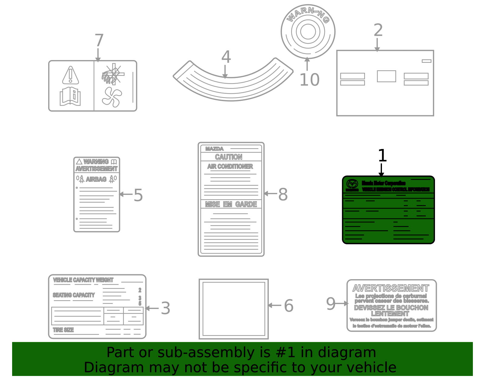 GS4J-69-036B - Emission Label 2010-2011 Mazda 6 | Mazda-Parts
