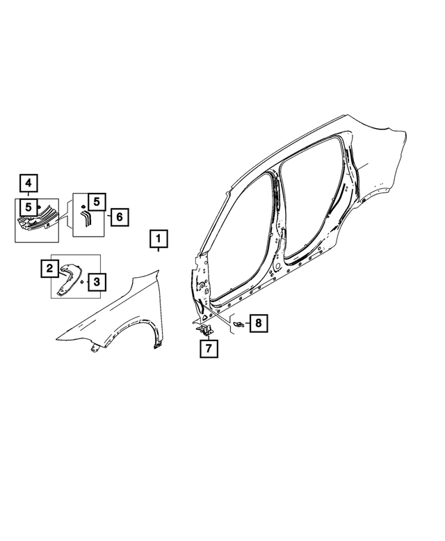 68610046AA - : Fender Panel, Left for Mopar Image