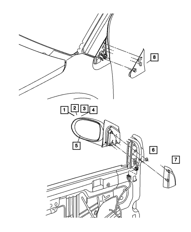 5074209AG - Doors and Related Parts: Outside, Rearview, Electric, Heated Mirror, Left for Mopar Image