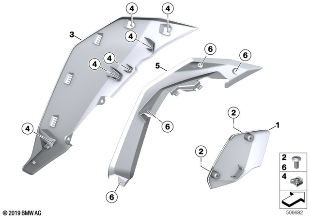 46638403915 - Frame and Mounting Parts: Cover, Air Duct, Left -  for BMW-Motorrad Image image