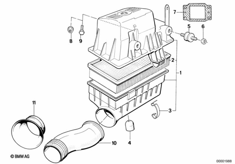 Intake Muffler for 1990 BMW 325ix #0