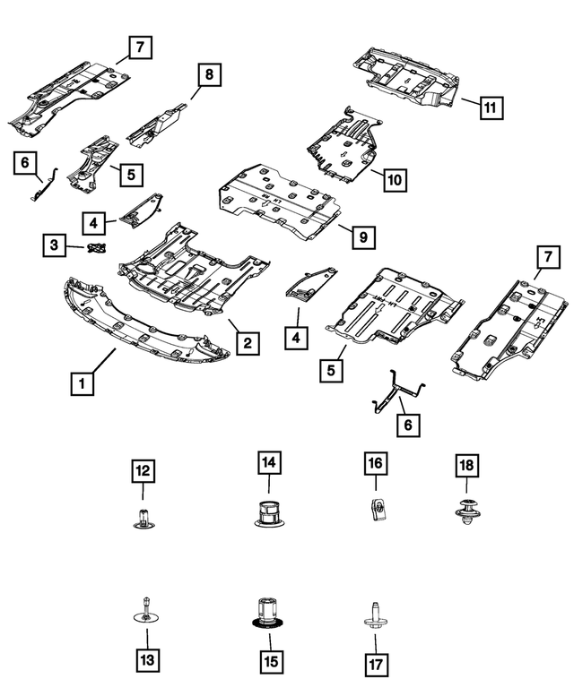 68244845AD - Frame, Bumper and Fascia: Diffuser Panel for Mopar Image