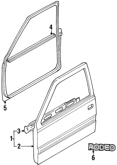 Exterior Trim - Front Door for 1991 Isuzu Rodeo #0
